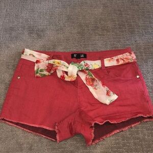 Fovever 21 red/pink cut off shorts size 28
